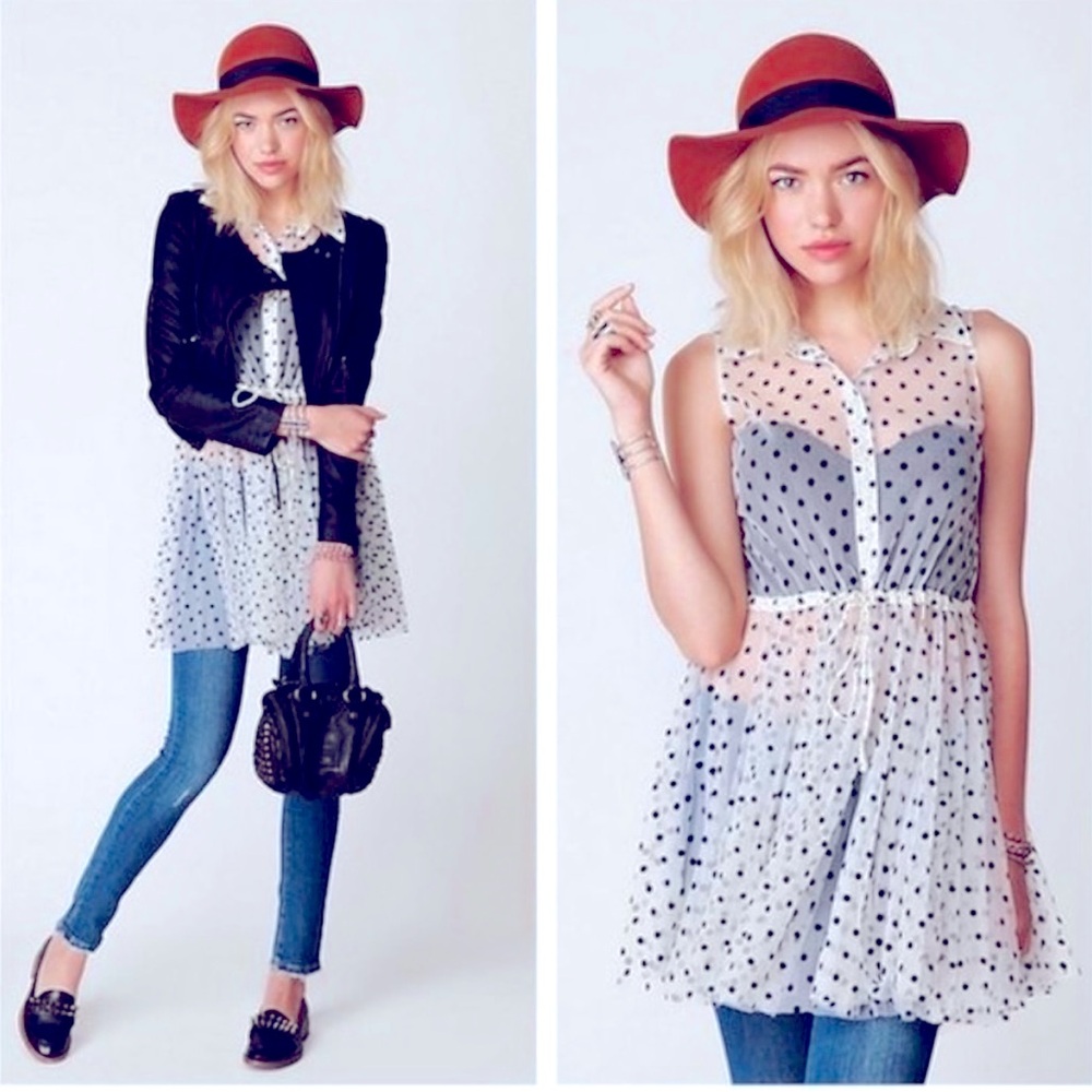 FREE PEOPLE Flock Dot House Slip